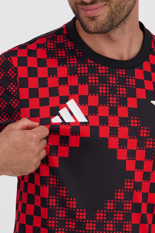 Camisola pré-jogo vermelho/preto 25/26