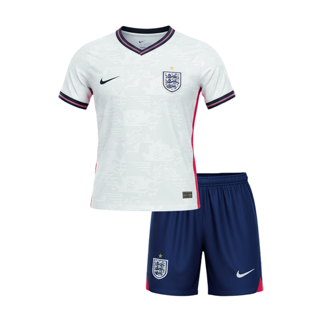 Inglaterra Criança Casa Mundial Futebol Camisola Conjunto (Camisola+Calções) 2026 Branco