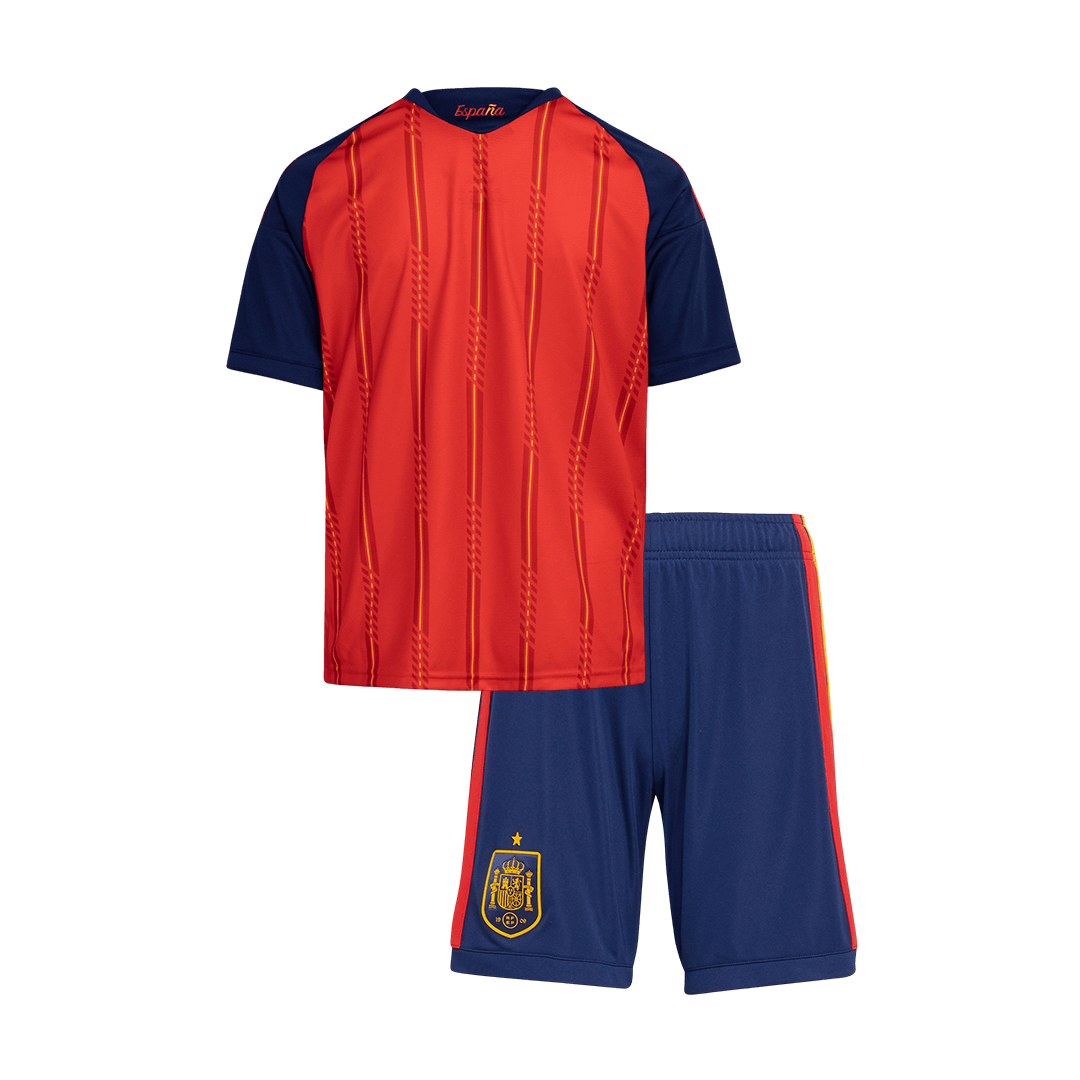 Espanha Criança Casa Mundial Futebol Camisola Conjunto (Camisola+Calções) 2026 Vermelho