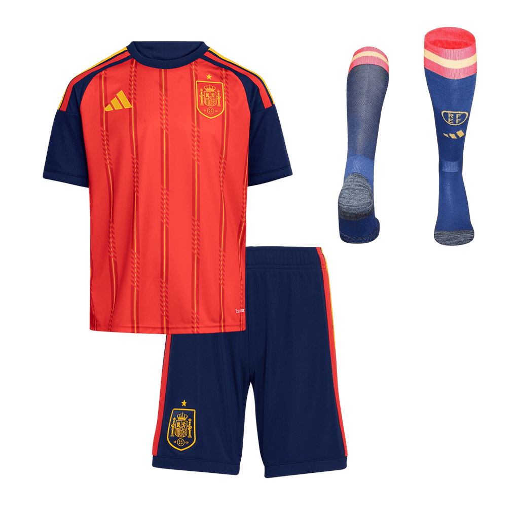 Espanha Crianças Casa Copa do Mundo Futebol Equipamento (Camisola+Calções+Meias) 2026 Vermelho
