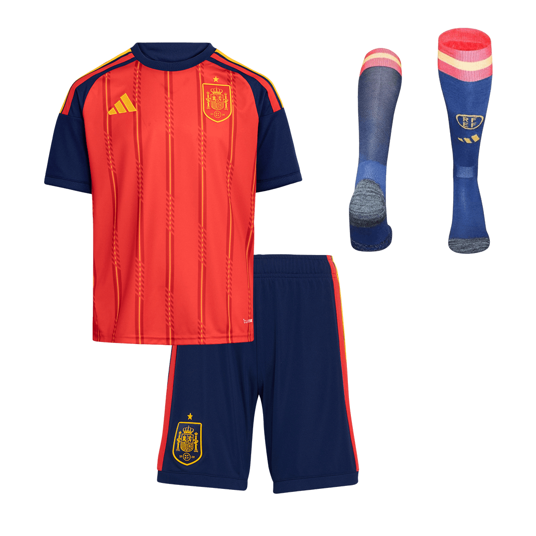 Espanha Crianças Casa Copa do Mundo Futebol Equipamento (Camisola+Calções+Meias) 2026 Vermelho