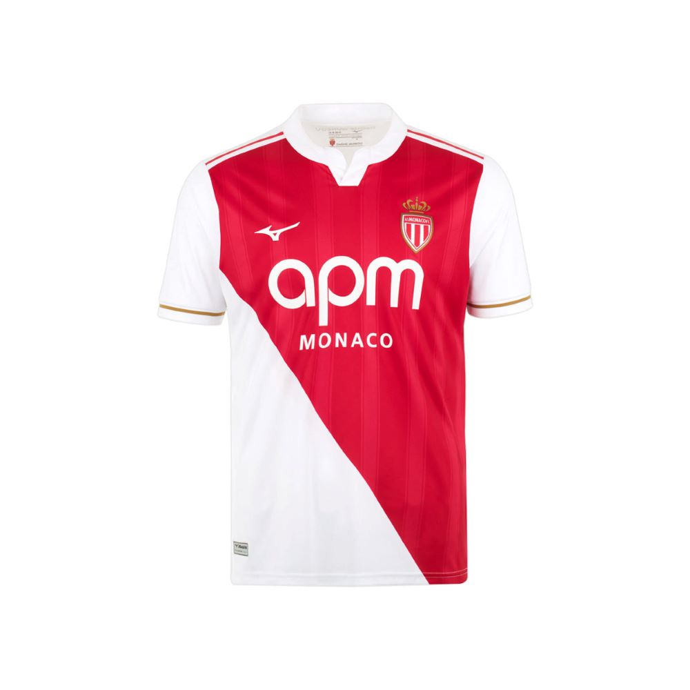 Camisola AS Mónaco Principal vermelha e branca 25/26