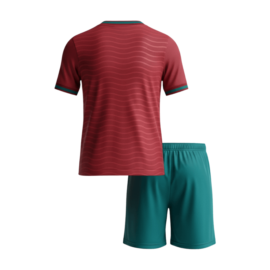 Portugal Infantil Casa World Cup Futebol Camisa Conjunto (Camisa+Calções) 2026 Vermelho