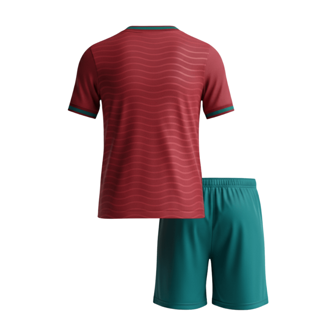 Portugal Infantil Casa World Cup Futebol Camisa Conjunto (Camisa+Calções) 2026 Vermelho