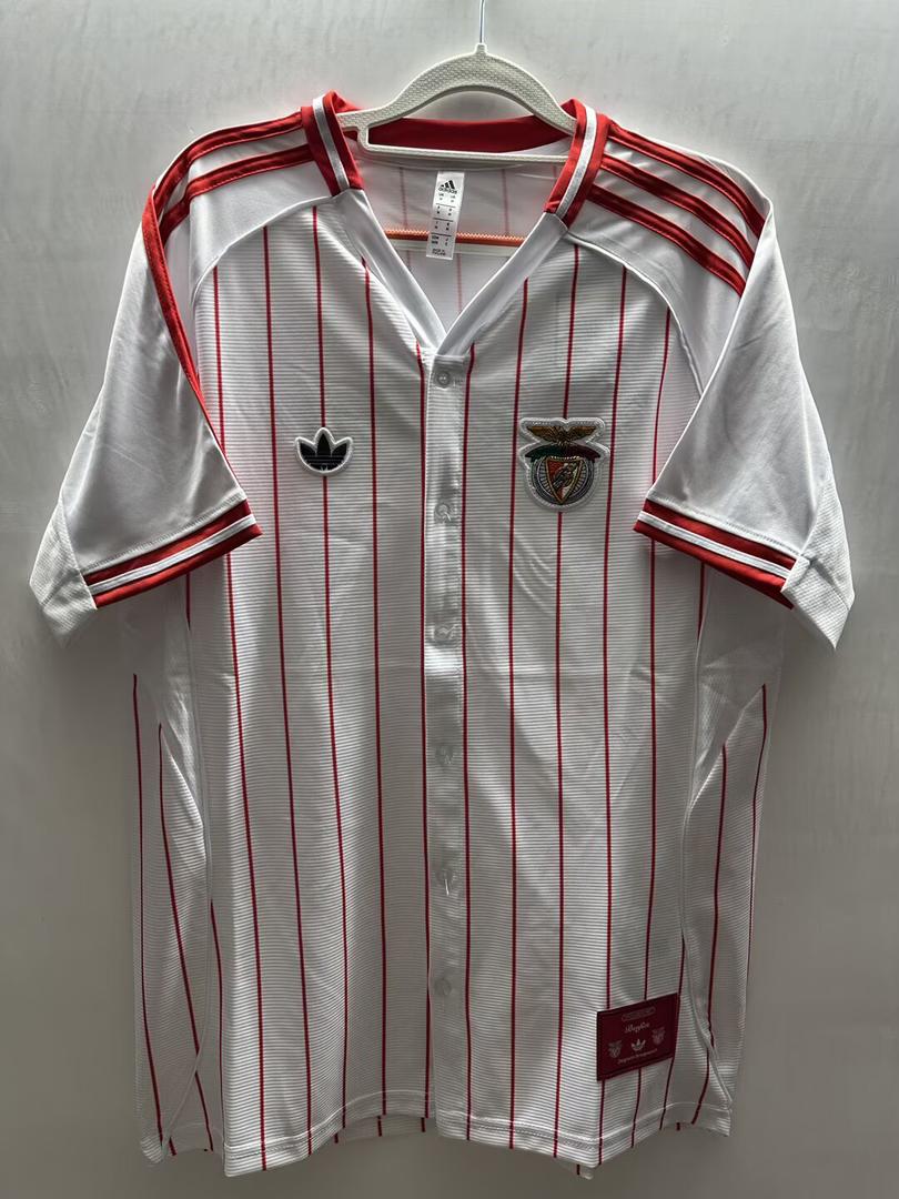 Camisola COM BOTÃO SLB x Originals branca 25/26 - estilo basebol