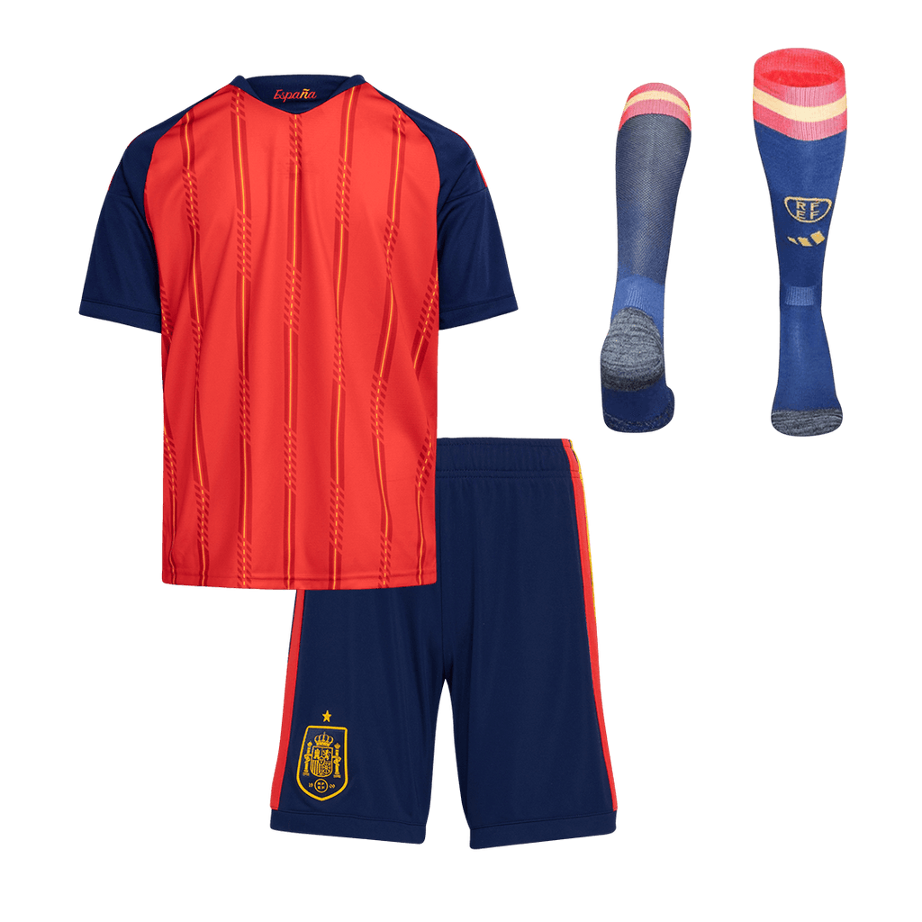 Espanha Crianças Casa Copa do Mundo Futebol Equipamento (Camisola+Calções+Meias) 2026 Vermelho