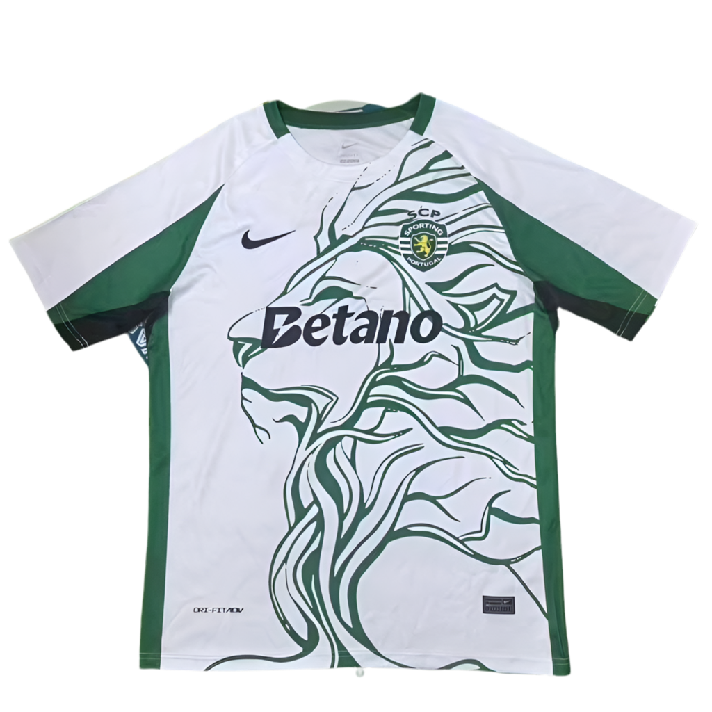 Camisola leão conceito branca e verde 25/26