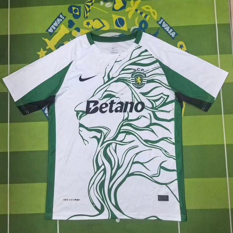 Camisola leão conceito branca e verde 25/26
