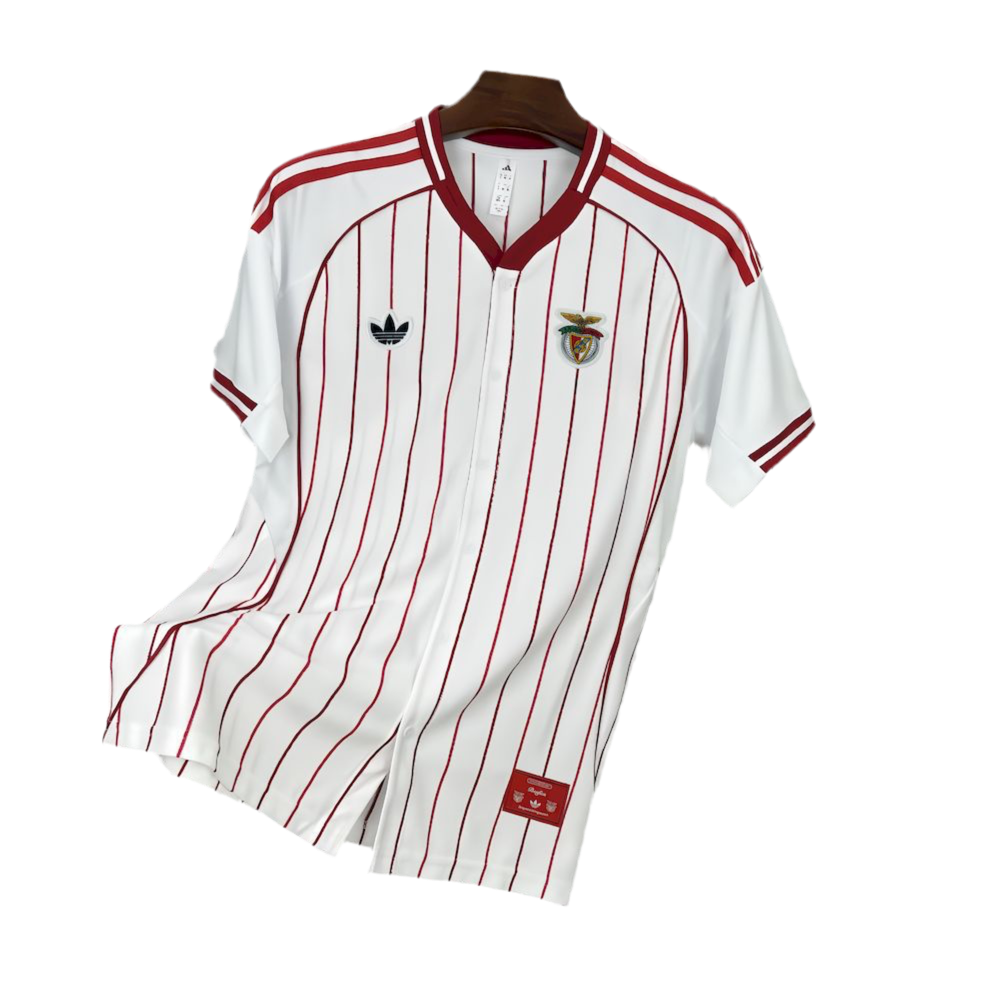 Camisola COM BOTÃO SLB x Originals branca 25/26 - estilo basebol
