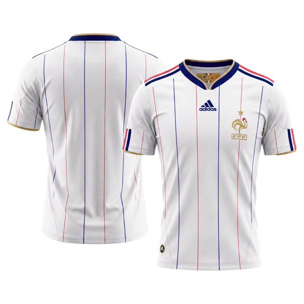 Camisola Retro da França Fora 2010 Branca