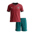 Portugal Infantil Casa World Cup Futebol Camisa Conjunto (Camisa+Calções) 2026 Vermelho