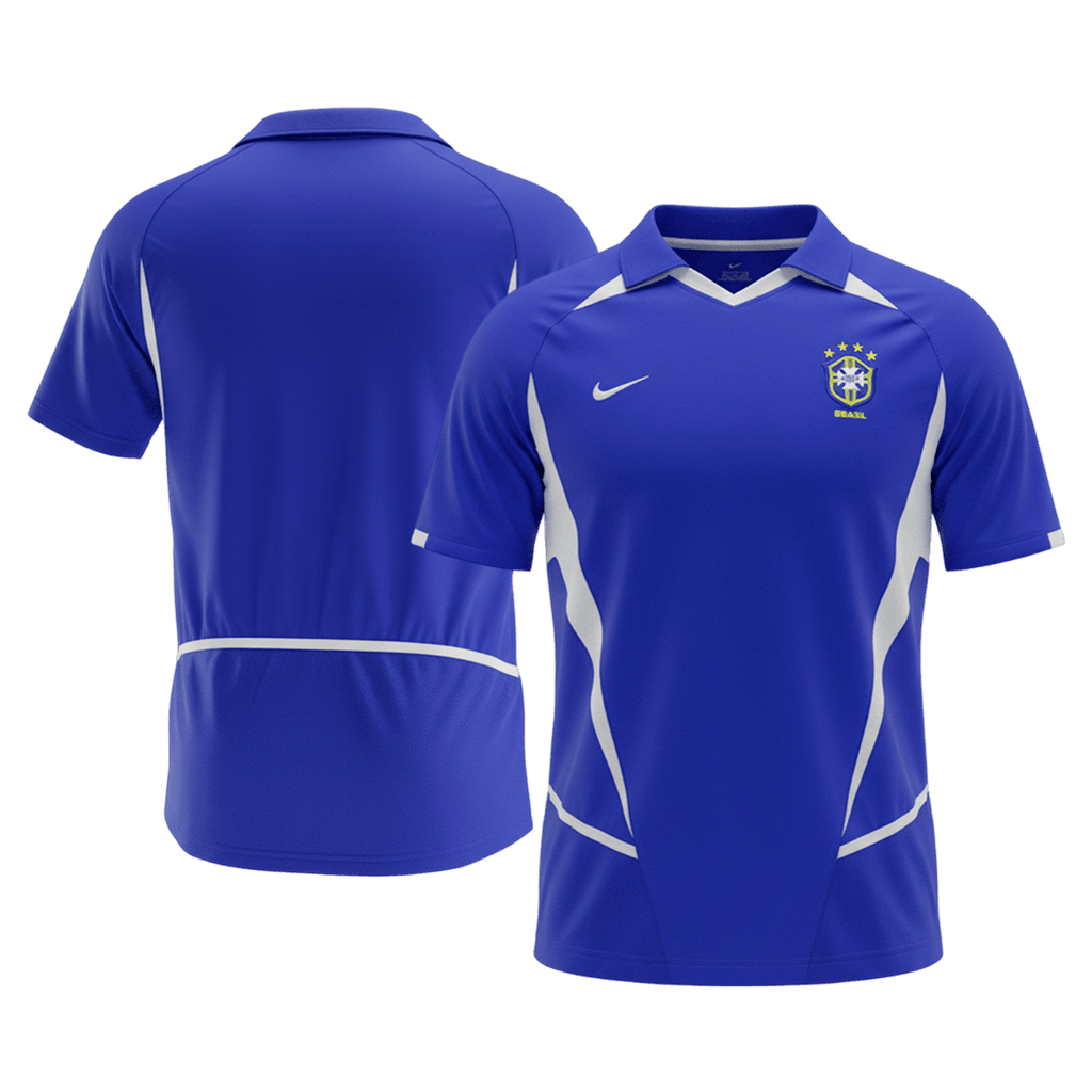Retrô Brasil Camisola Principal 2002 Azul
