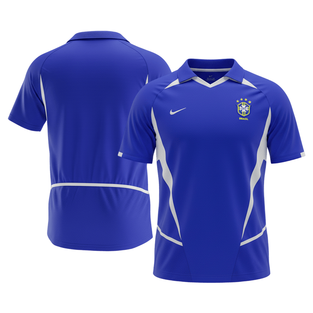 Retrô Brasil Camisola Principal 2002 Azul