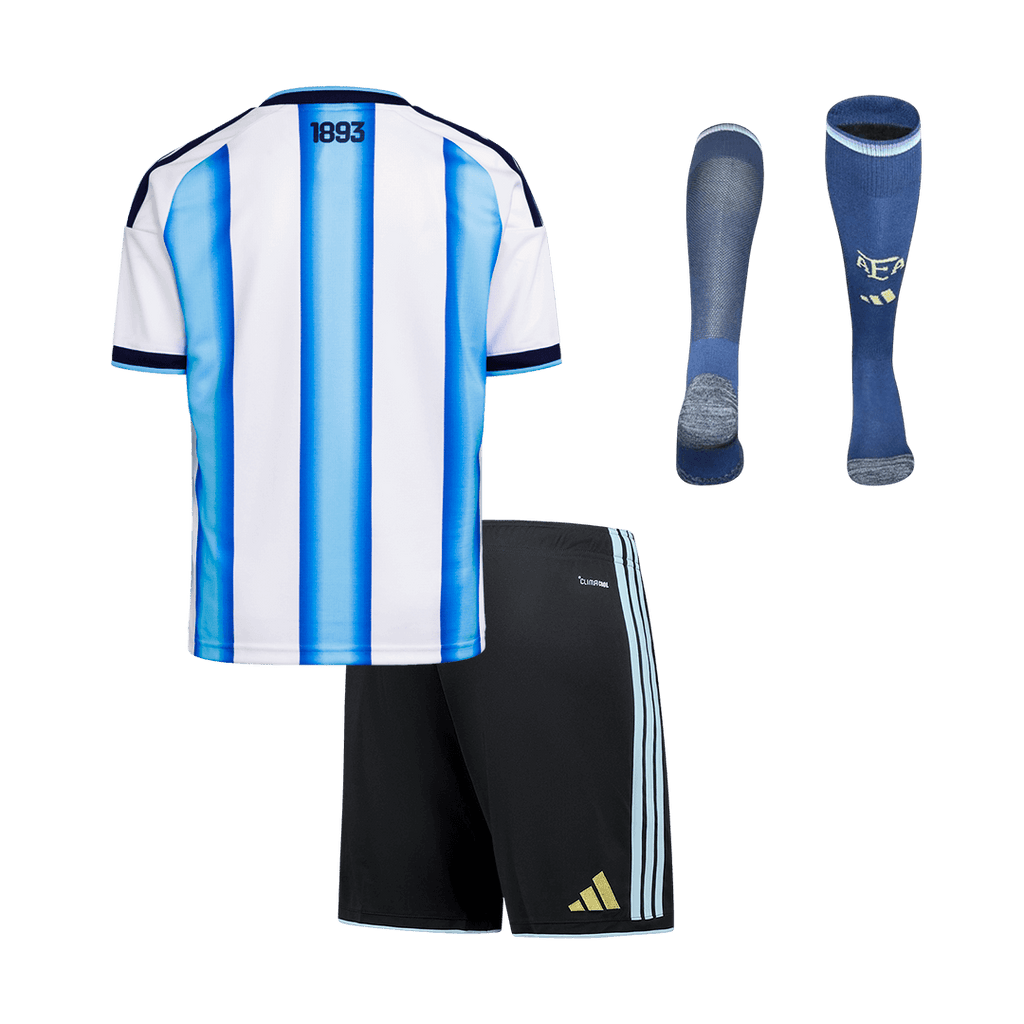 Argentina Criança Casa Campeonato do Mundo Futebol Equipamento (Camisa+Calções+Meias) 25/26