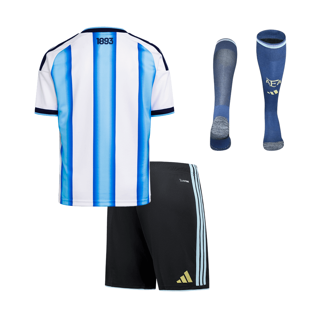 Argentina Criança Casa Campeonato do Mundo Futebol Equipamento (Camisa+Calções+Meias) 25/26