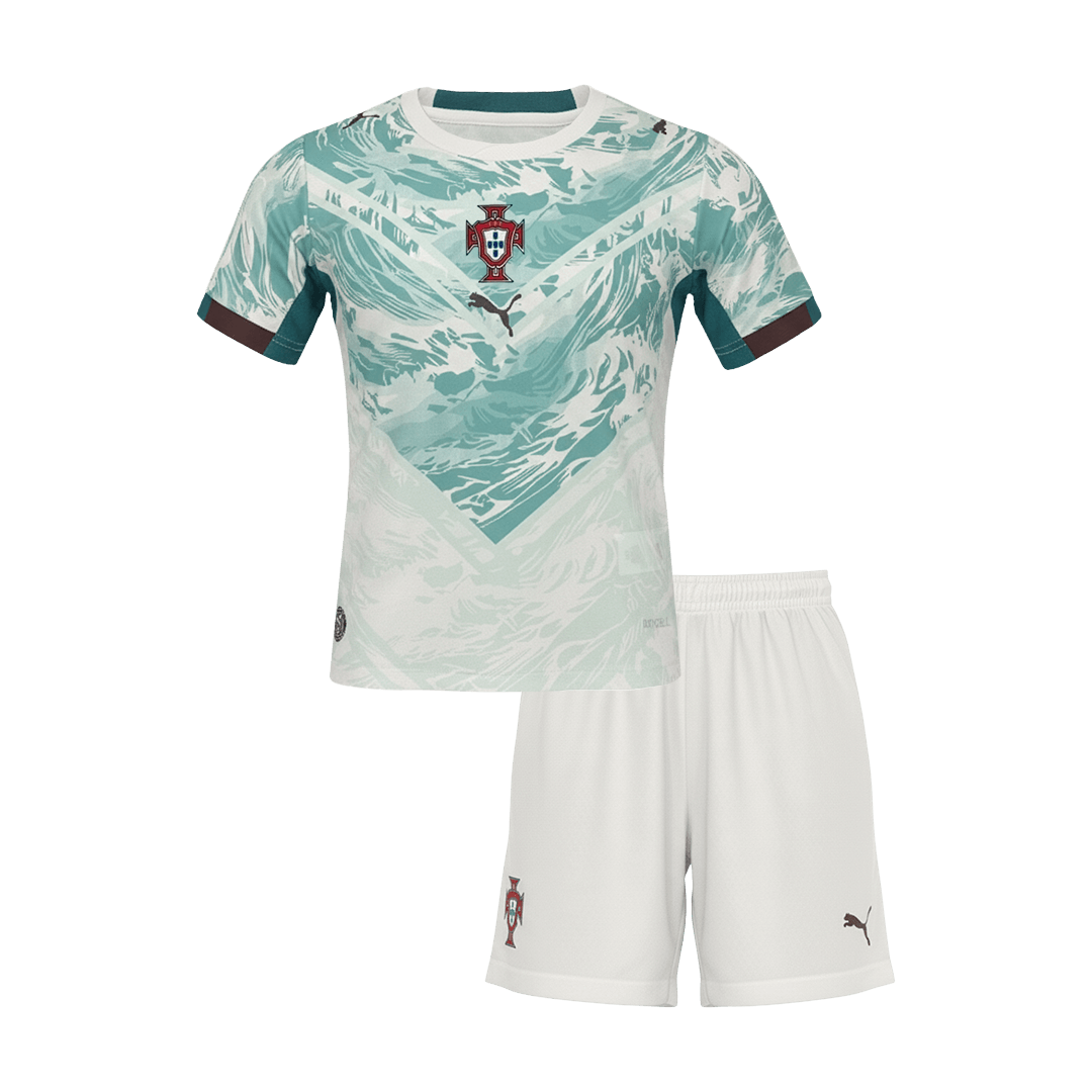 Portugal Criança Fora Camisola de Futebol Conjunto (Camisola+Calções) 2026 Branco
