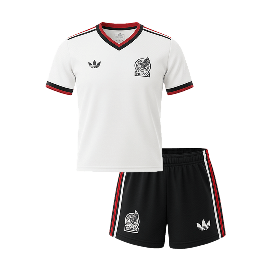 Conjunto México Criança Alternativo Camisola e Calções Mundial 2026 Branco