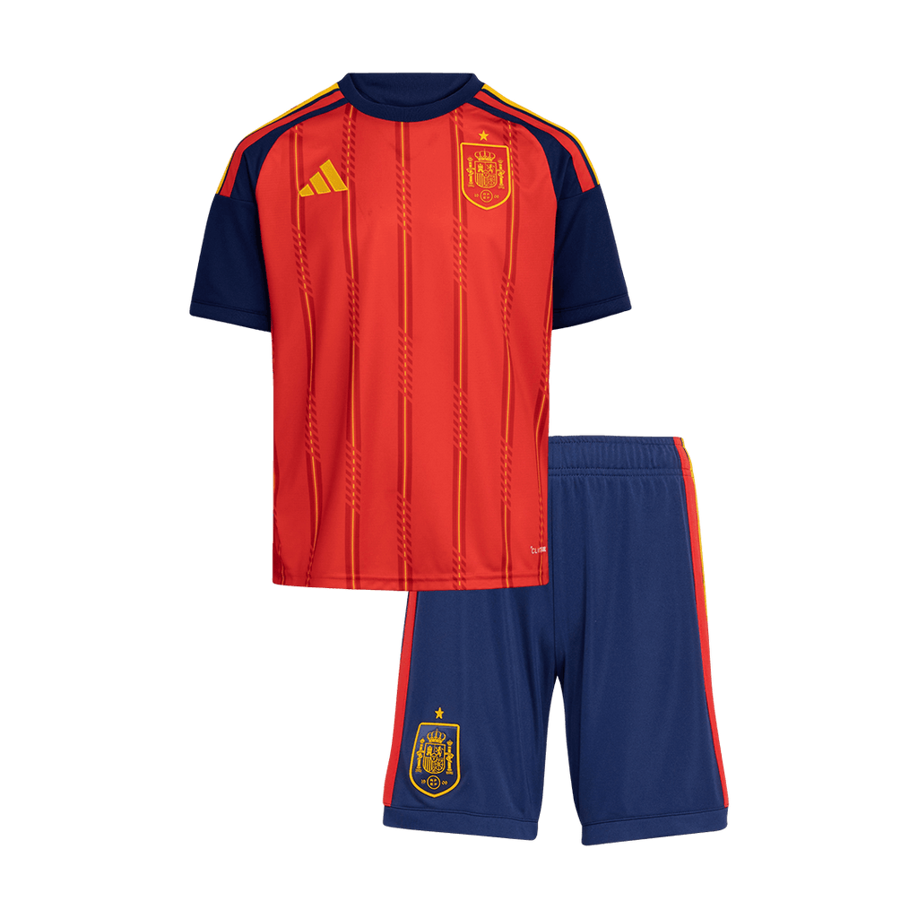 Espanha Criança Casa Mundial Futebol Camisola Conjunto (Camisola+Calções) 2026 Vermelho